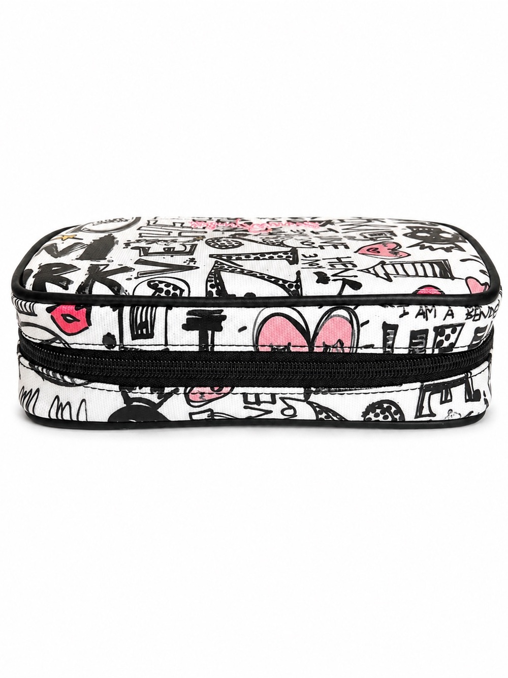 Henri Bendel West 57th Graffiti Print Travel Jewelry Cosmetic Case Zip Pouch - Picture 5 of 6